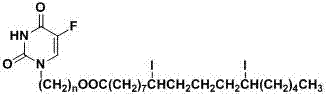 5-fluorouracil iodized oil derivative as well as preparation method and application thereof