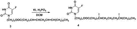 5-fluorouracil iodized oil derivative as well as preparation method and application thereof