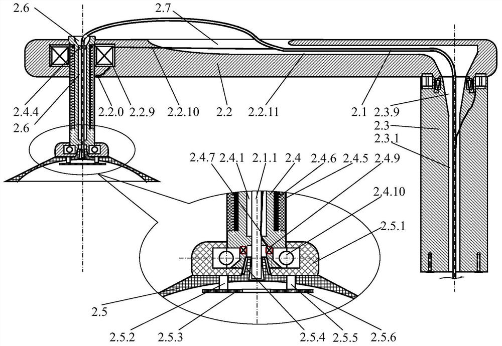 The telescopic control system of the blanking rod of the plate-shaped workpiece hemming device