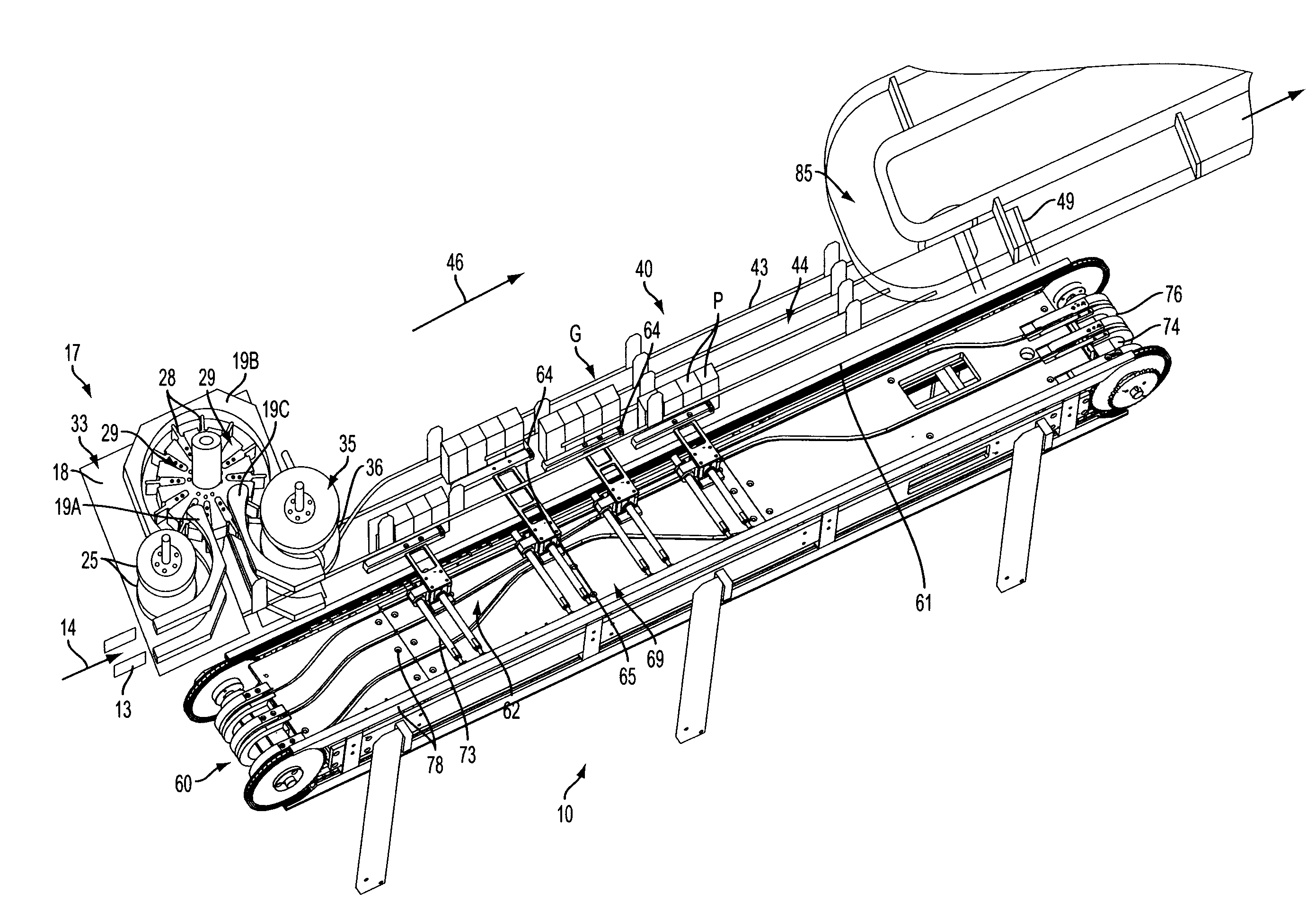 Continuous motion product selection and grouping system