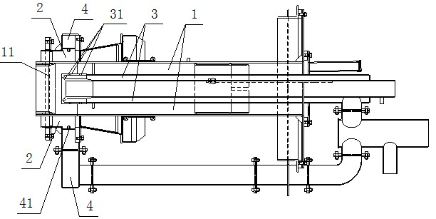 Rotational flow and direct current combined gas burner