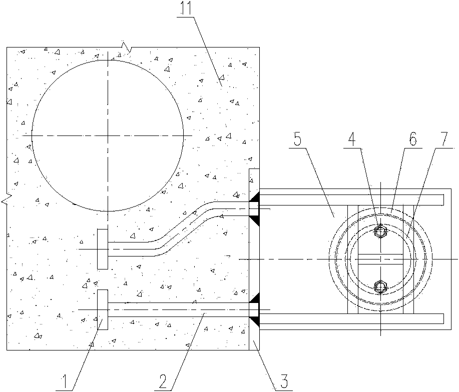 Installation guiding and temporary fixing device of groined beam of sliding channel