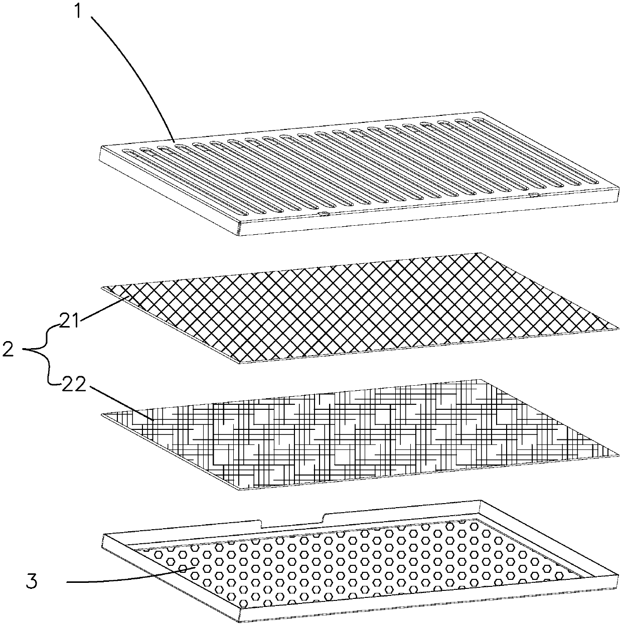 Extractor hood filter net structure and extractor hood