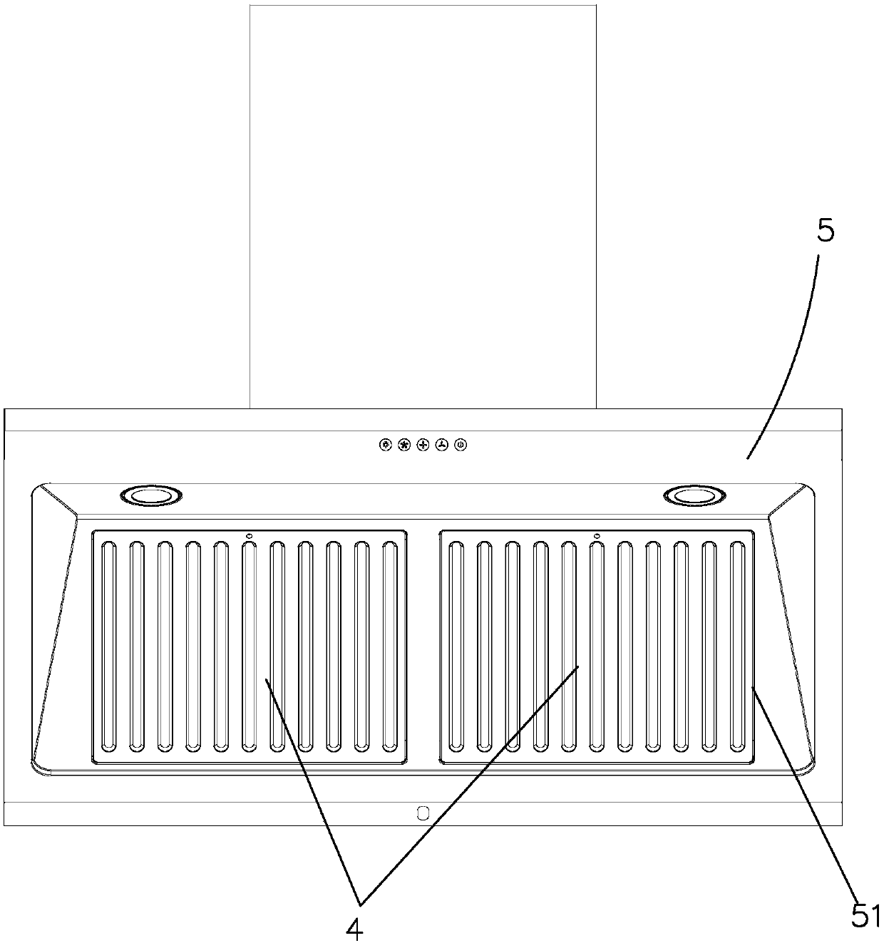 Extractor hood filter net structure and extractor hood