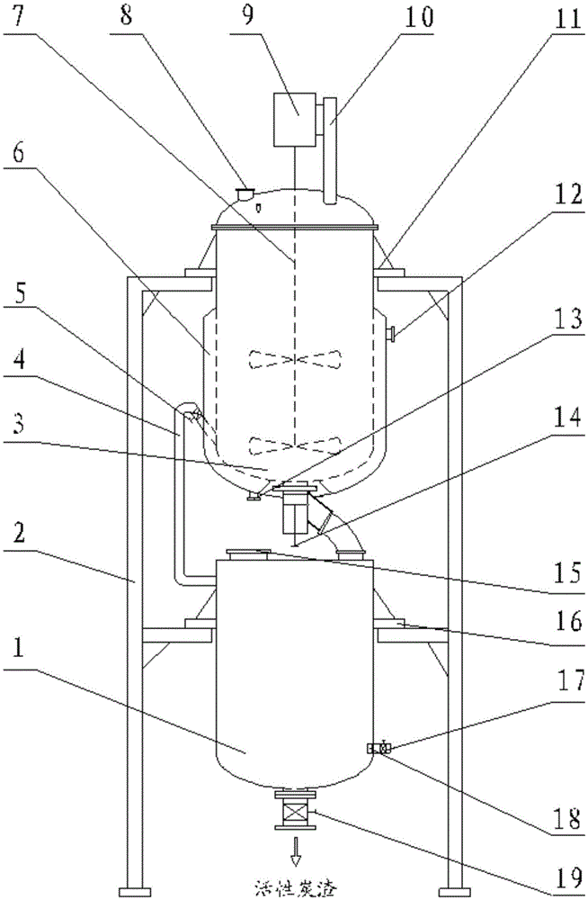 Equipment for removing aflatoxin from peanut oil by using activated carbon