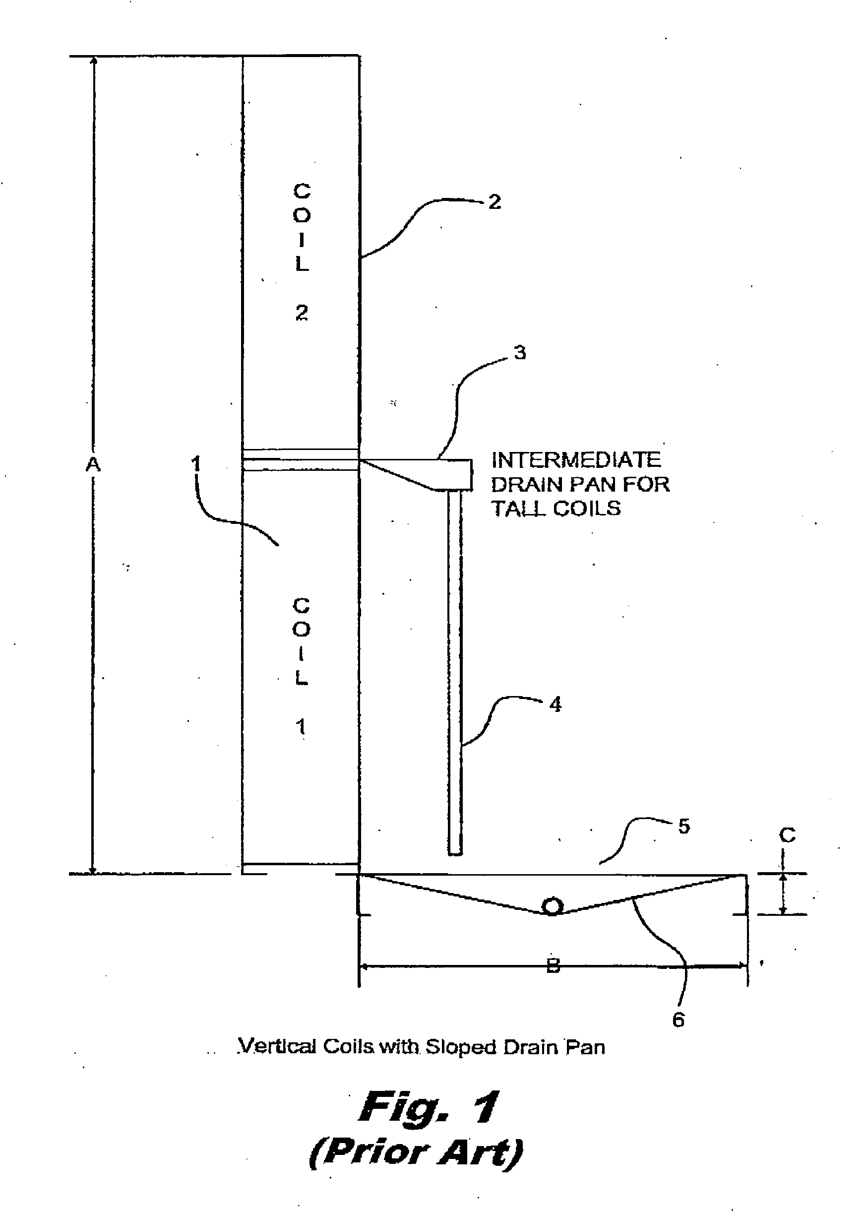 Modular drain pan assembly, with seamless floor, for horizontally positioned dual-pass cooling coils