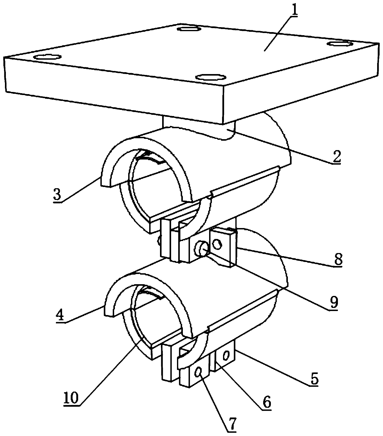 Cable fixing device for video surveillance circuit and method for using same