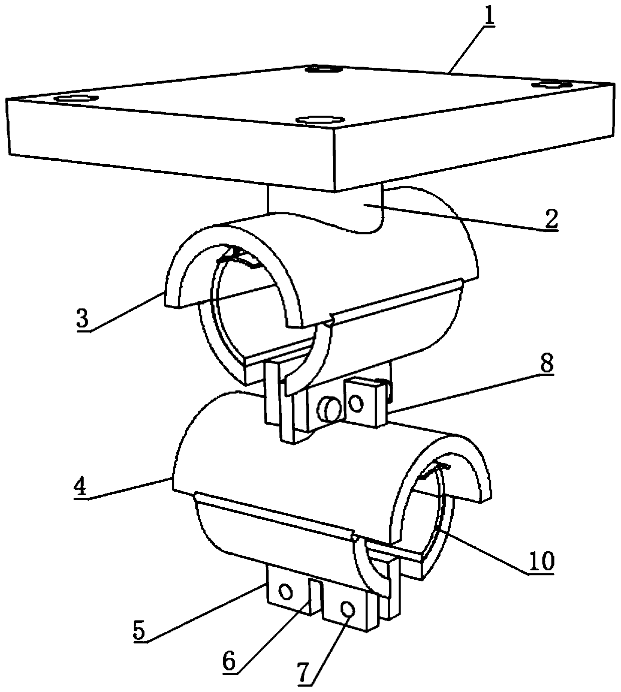 Cable fixing device for video surveillance circuit and method for using same