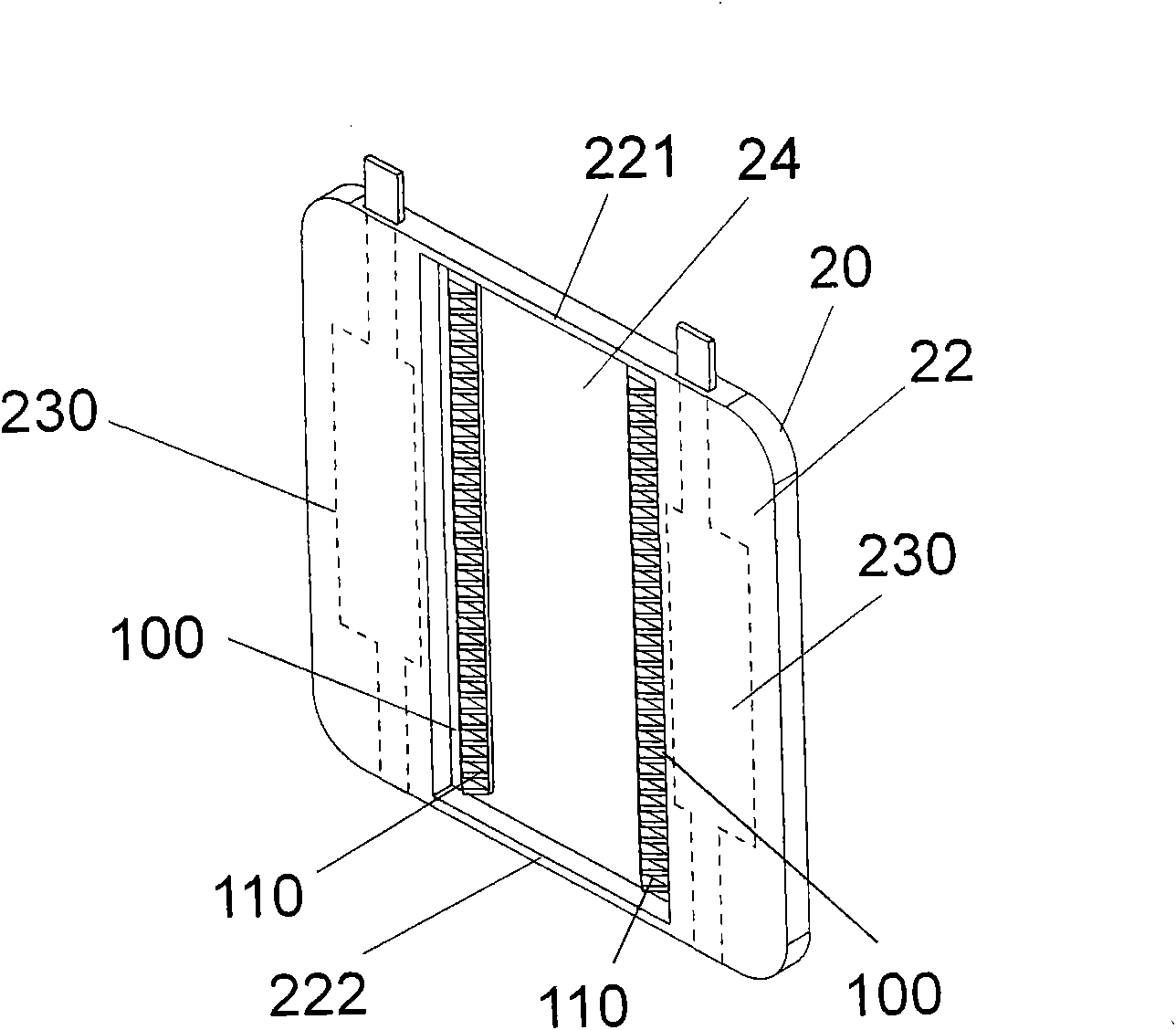 Front-opened cassette configured with inflatable strutting piece modules