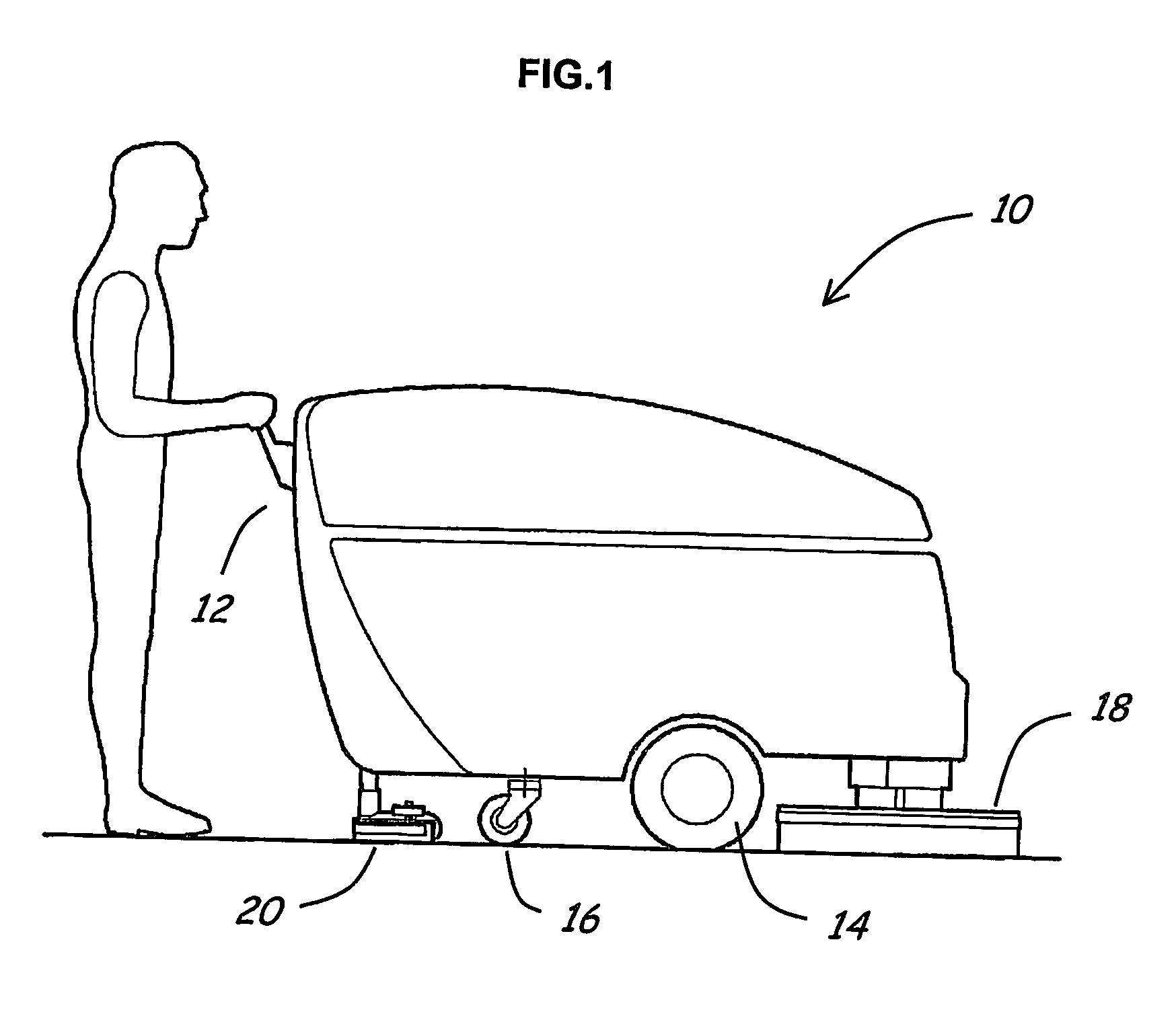 Articulated floor scrubber