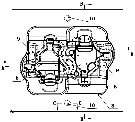 Passenger vehicle steering knuckle precise forging die for hammer forging