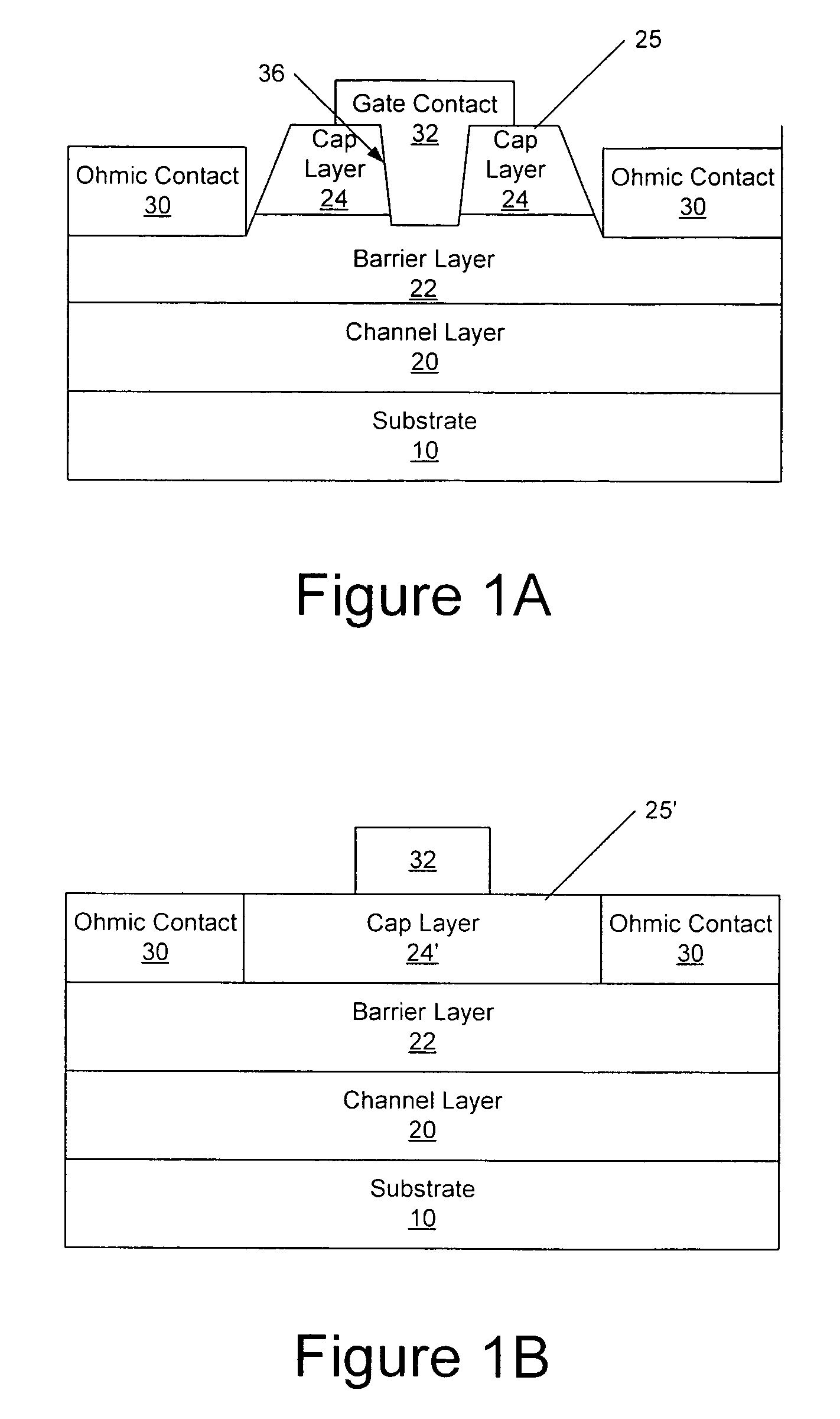 Transistors having buried n-type and p-type regions beneath the source region