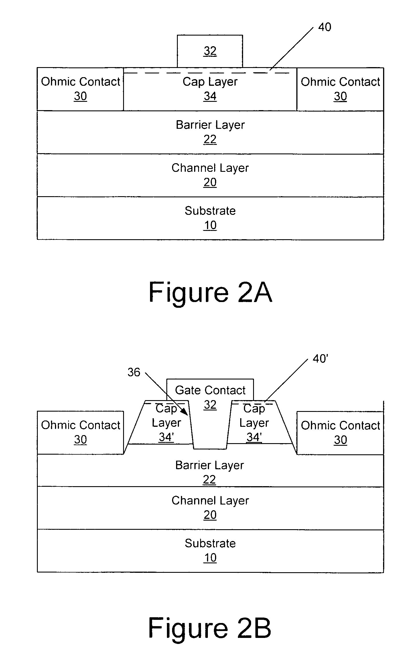 Transistors having buried n-type and p-type regions beneath the source region