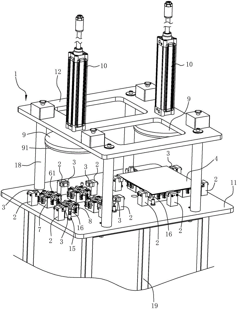 Bonding tooling for upper glass components that can be adjusted in size in any direction