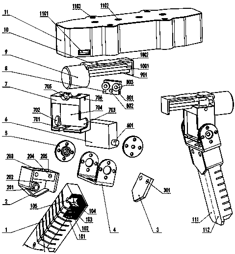 Posture-controllable bending and twisting coupling flexible clamping jaw