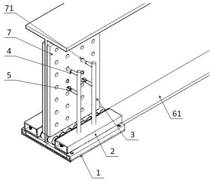 Steel beam connecting plate mounting device and steel beam connecting plate mounting method