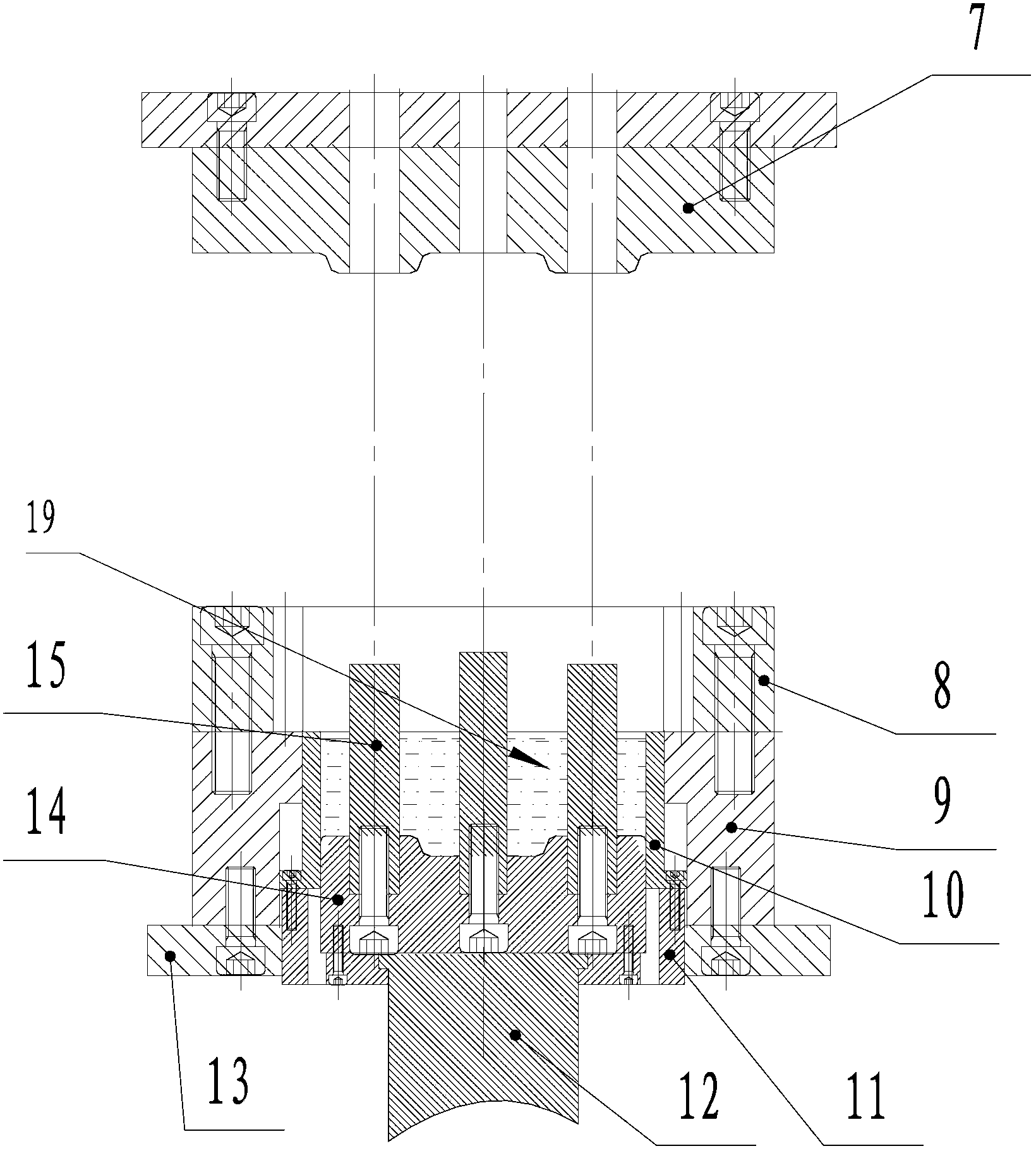 Squeeze casting die and casting method for straight toothed spur gears