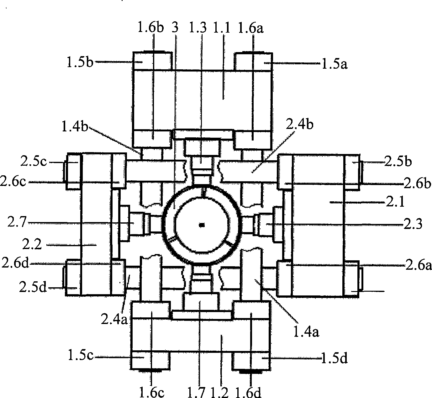 Slide transverse type symmetrical loading structure