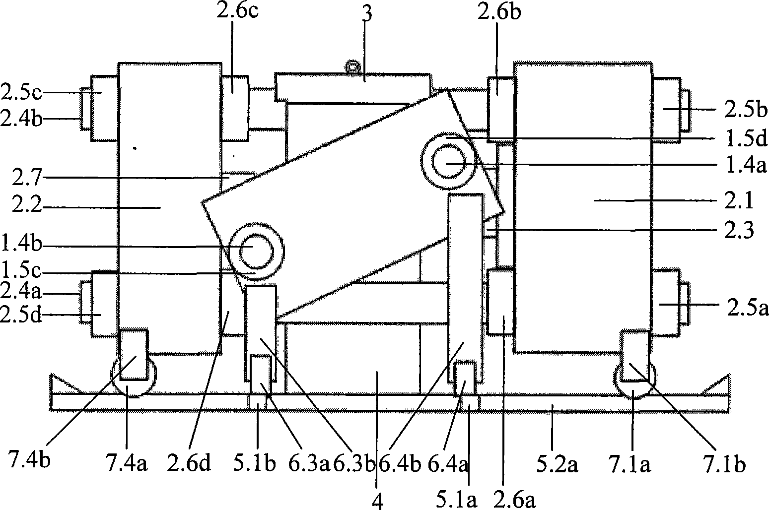 Slide transverse type symmetrical loading structure