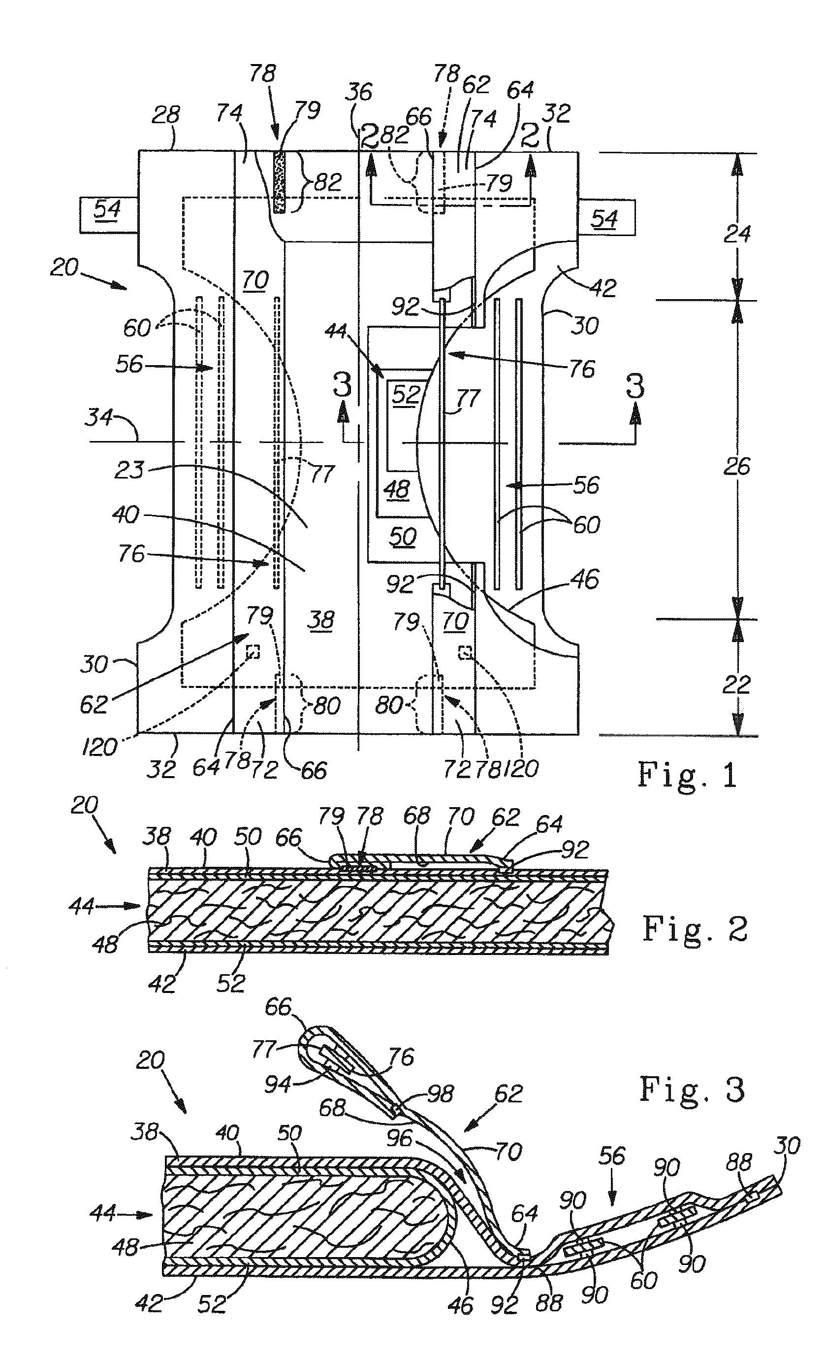 Barrier cuff for a unitary disposable absorbent article having intermediate bond for sustained fit