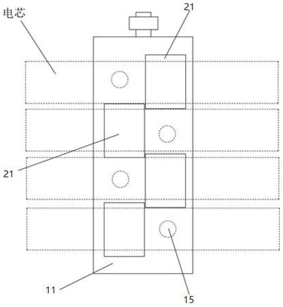 A detection device for cell expansion of a battery pack and a power battery pack