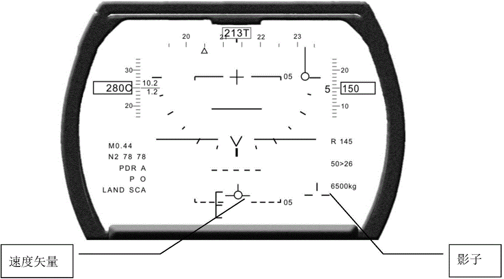 Method for positioning virtual velocity vector symbol of head up display of airplane