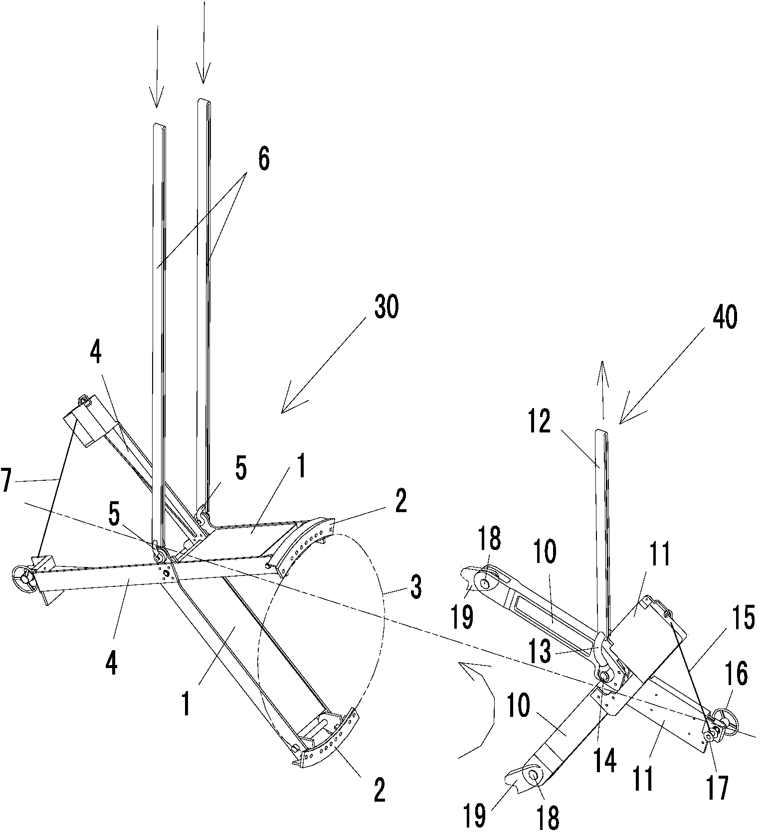 Turning lifter for assembling impeller of wind generating set