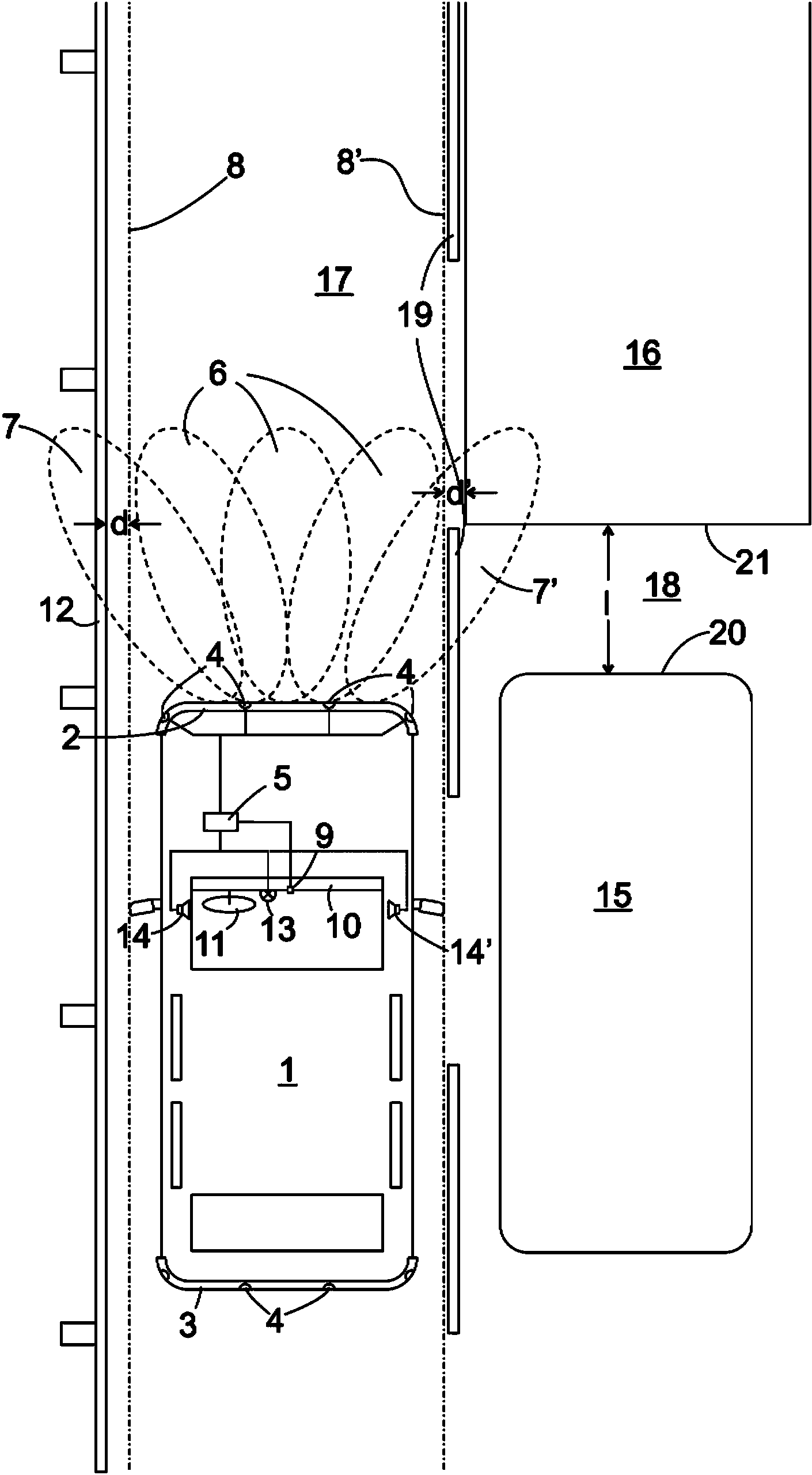 Vehicle with distance monitoring device