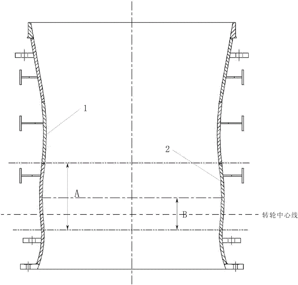 Repair process for cavitation corrosion of runner chamber of through-flow type water turbine