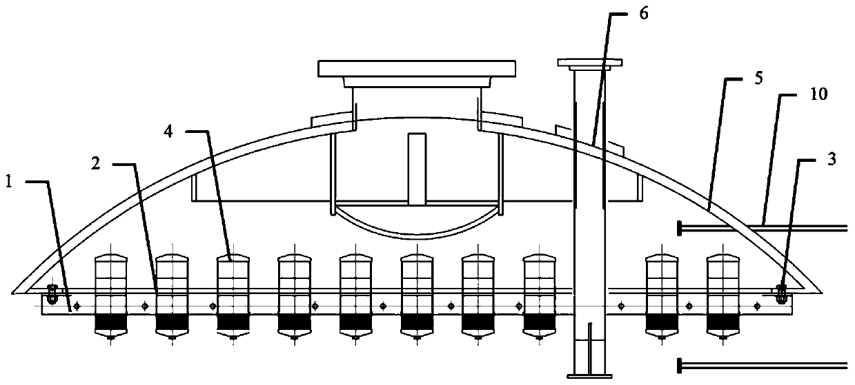 Constant-flow water distribution device of mixed ion exchanger