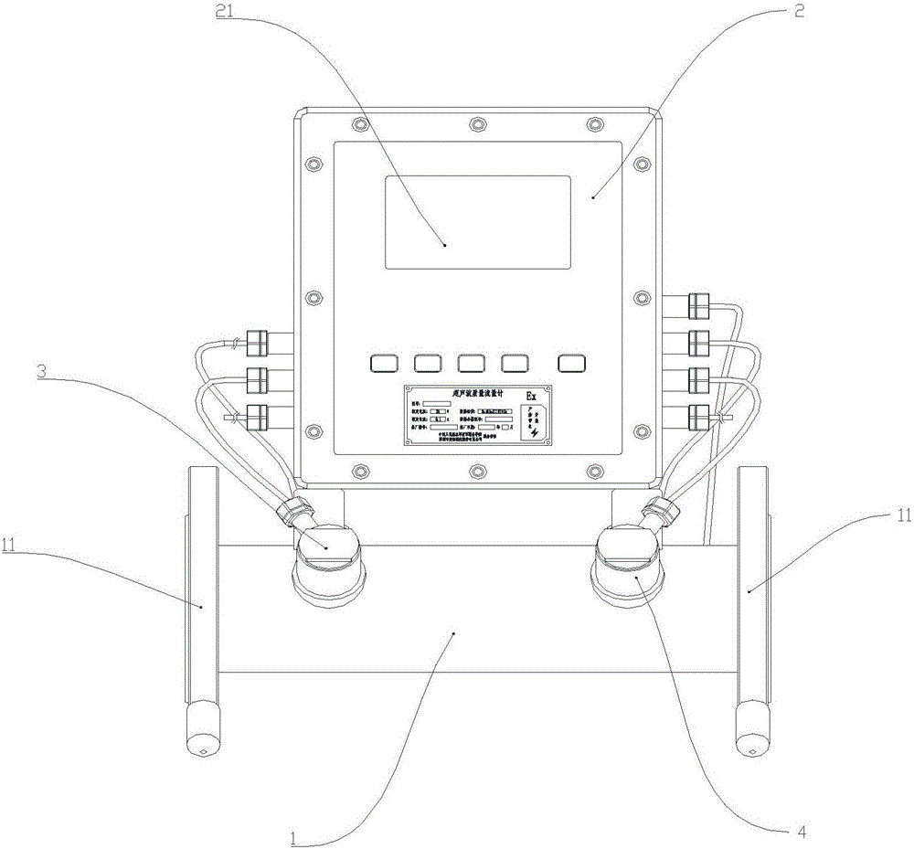 Ultrasonic mass flowmeter