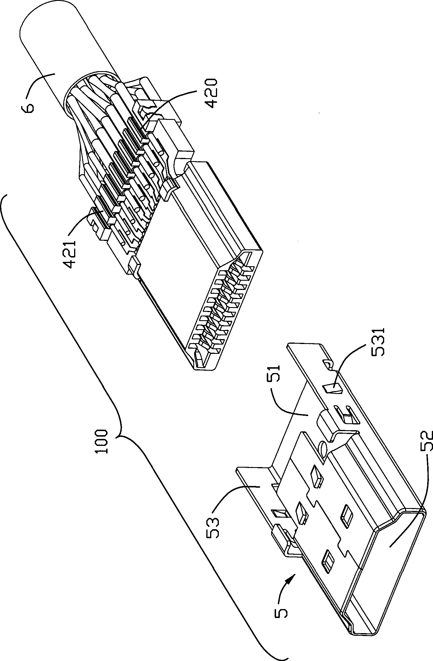 Cable connector assembly and method of making same