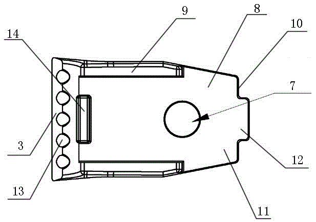 Mechanical tooth used for crushing materials