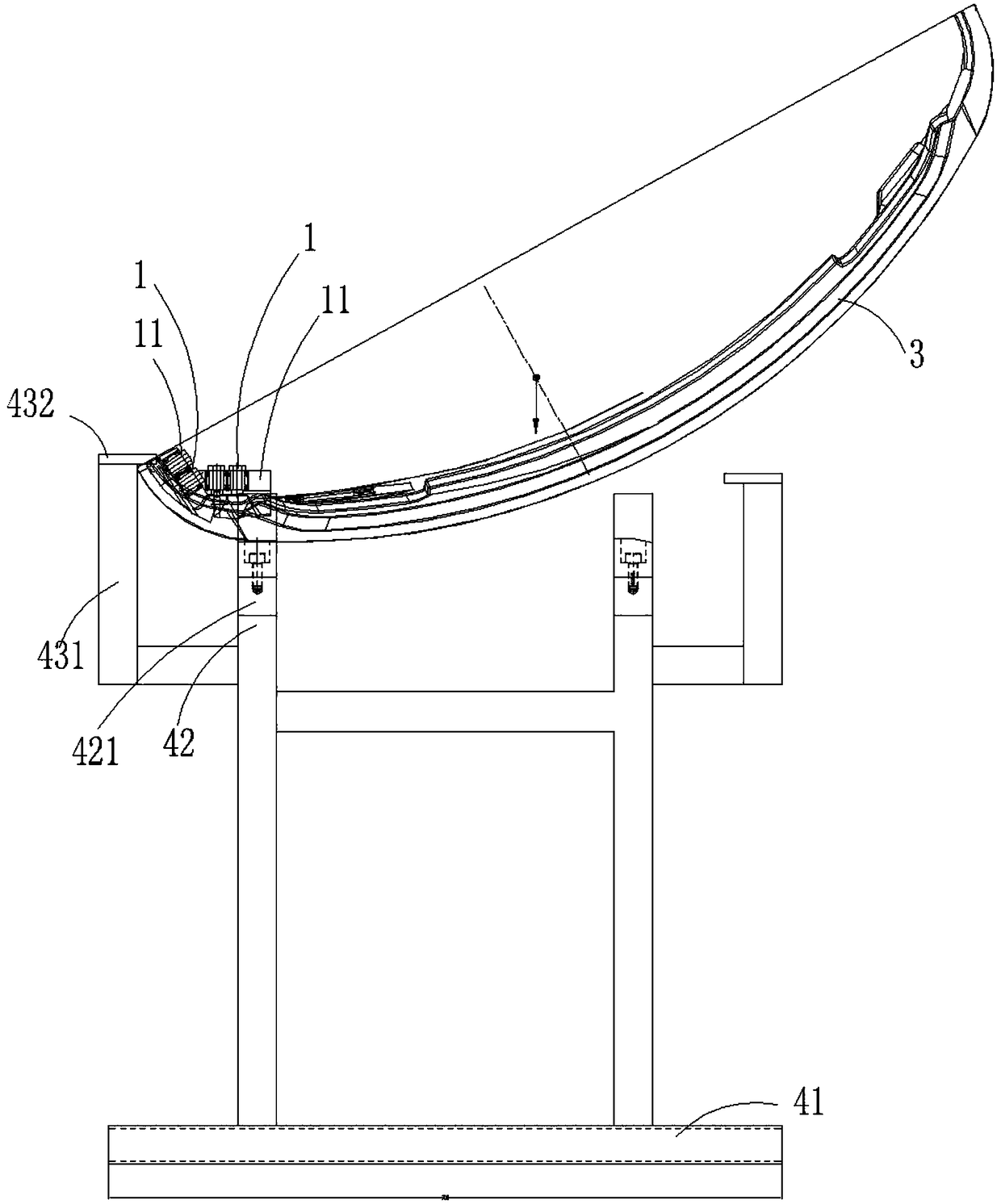 Tool system of arc-shaped plate-shaped part,