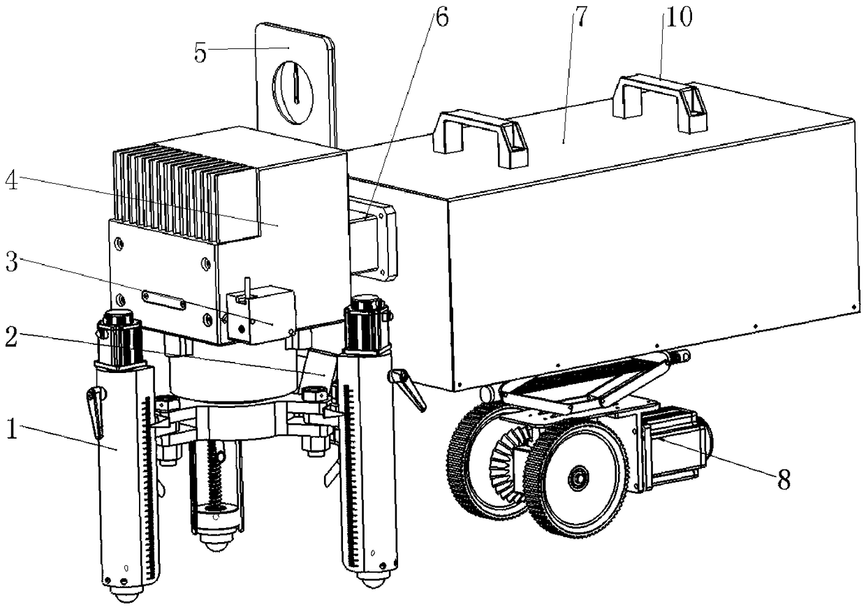 A handheld self-adaptive laser cleaning device with folded optical path