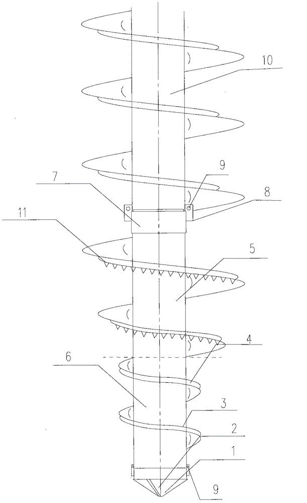 Diameter-variable drill bit of long-spiral drill