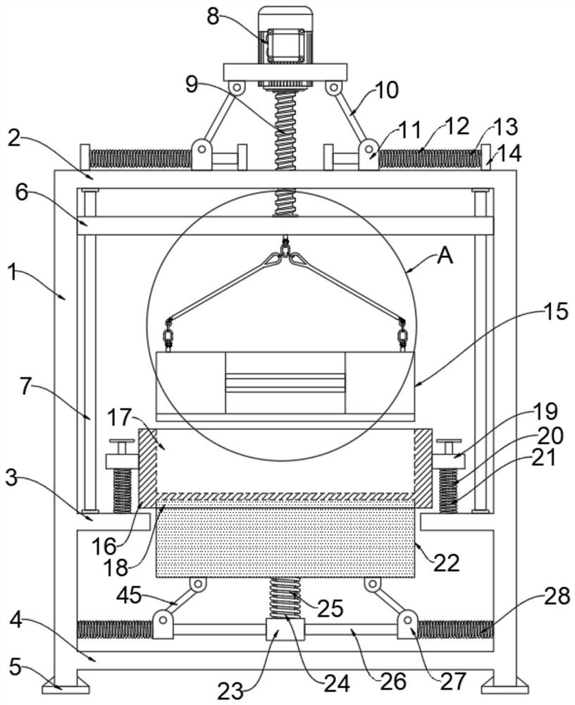 A vibration forming device in the production of prebaked anode and method of using the same