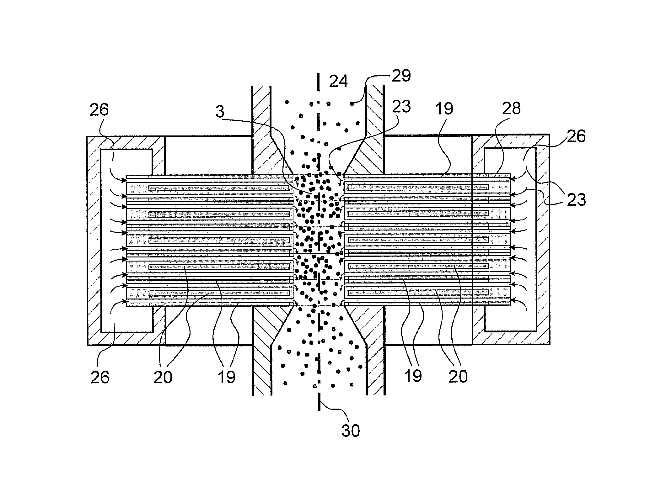 Remote non-thermal atmospheric plasma treatment of temperature sensitive particulate materials and apparatus therefore