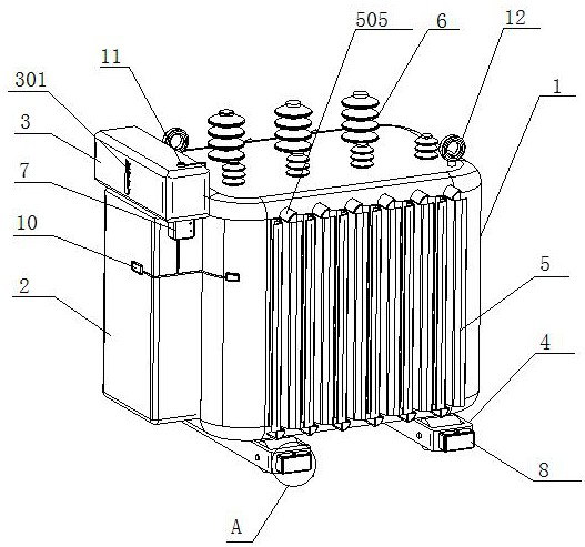 Oil-immersed three-phase transformer