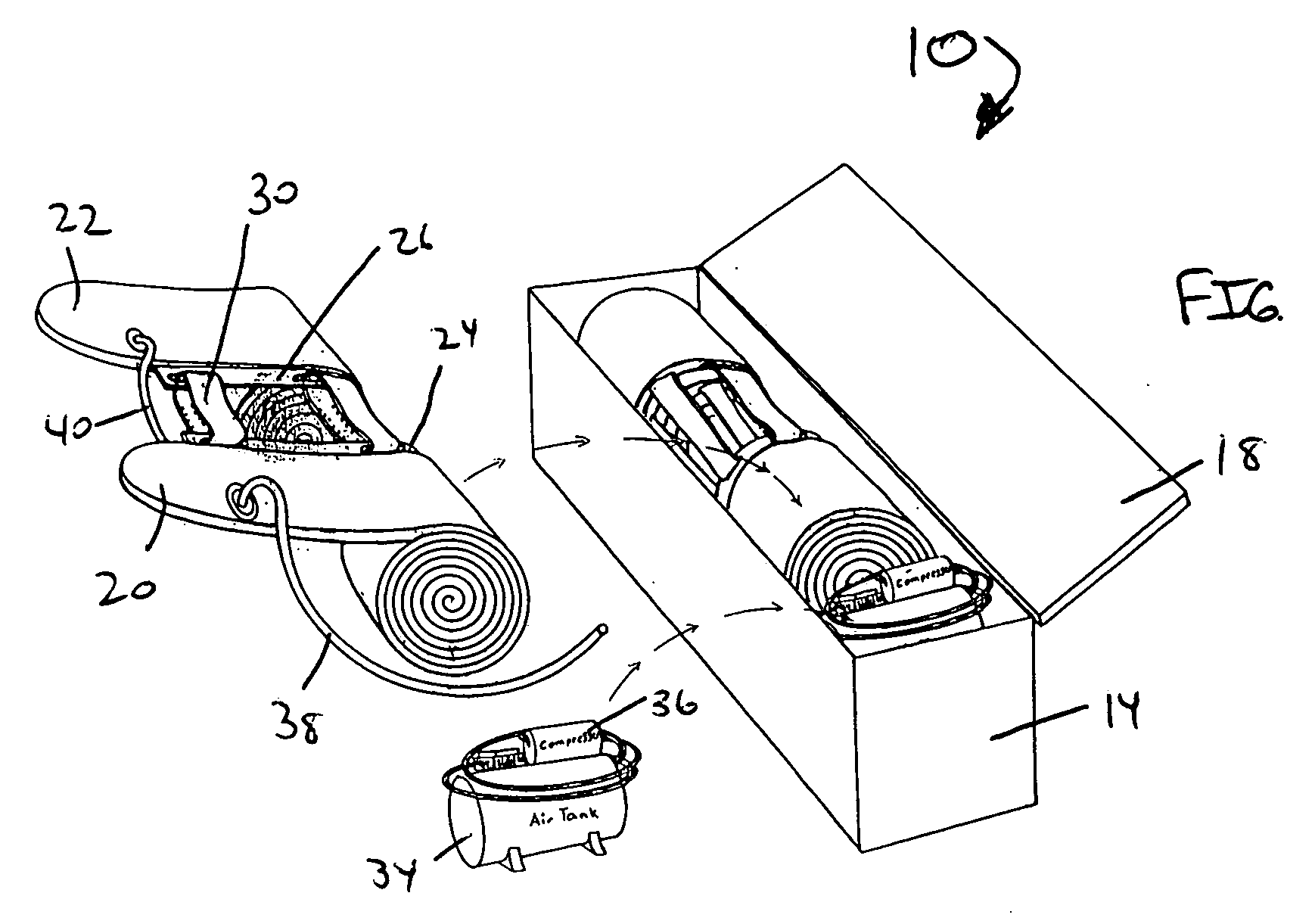 Inflating watercraft flotation device