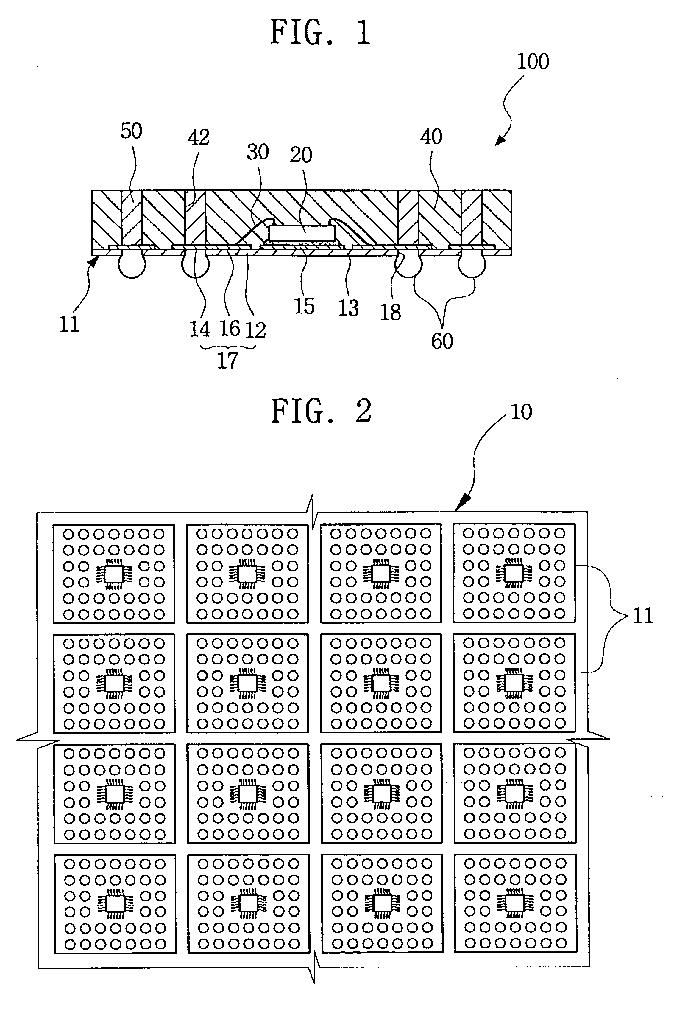 Area array semiconductor package and 3-dimensional stack thereof