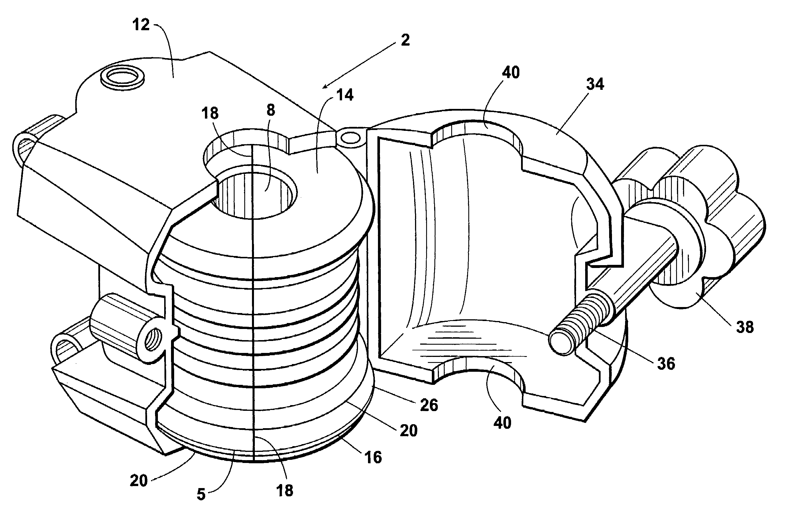 Impact absorbing isolator sleeve and assembly for mounting a trolling motor