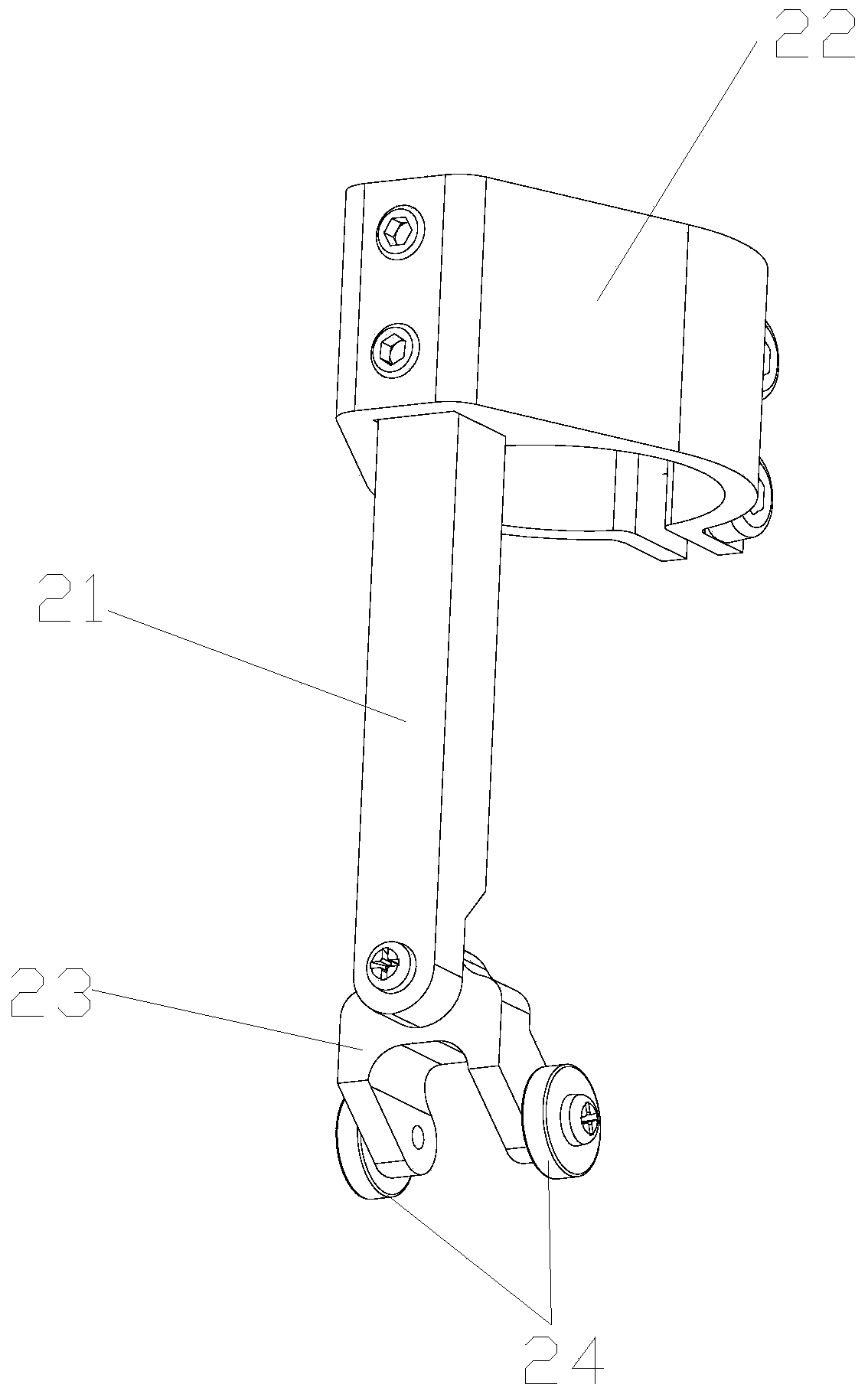 A self-adaptive adjustment device for tig welding torch height