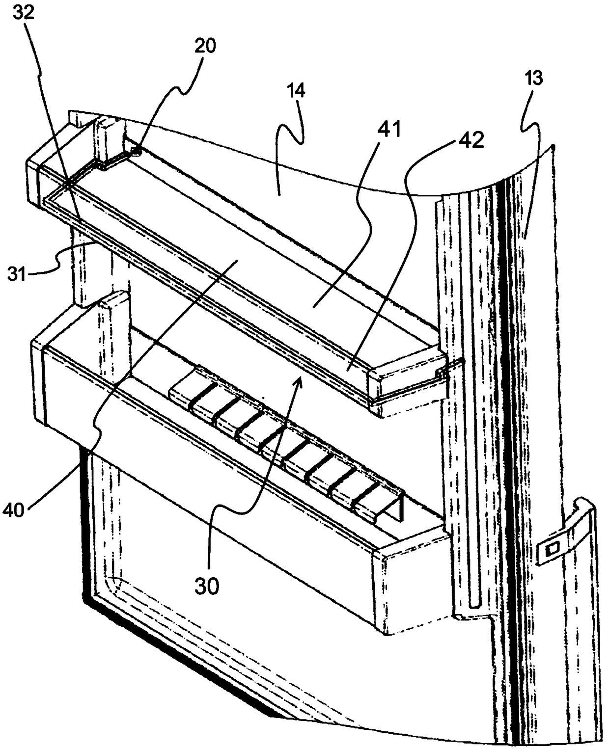 Cooling device having lighting element