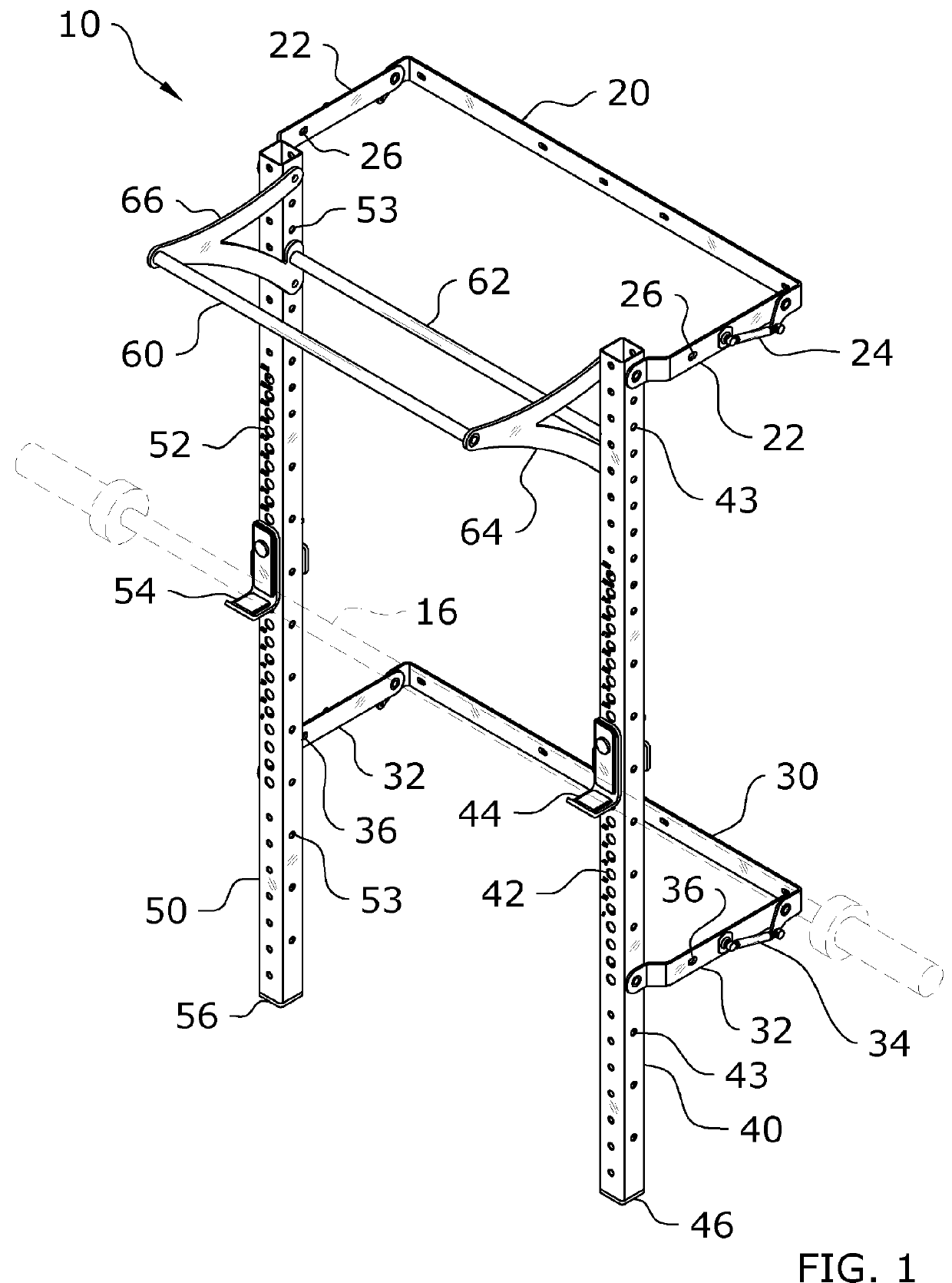 Retractable wall mounted exercise rack system