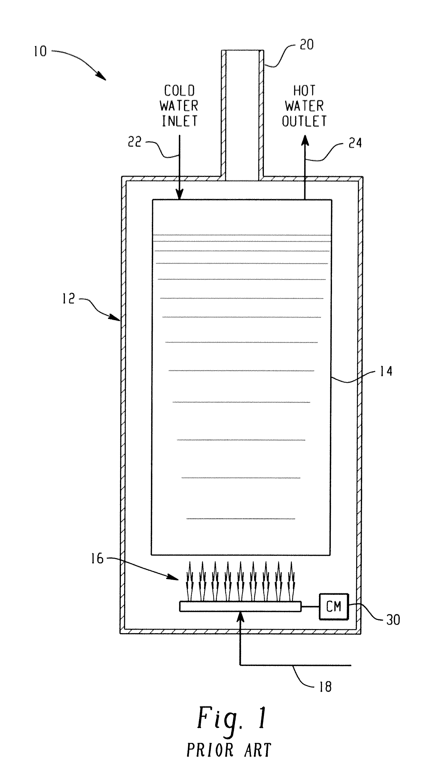 Submetering hydrocarbon fueled water heaters with energy manager systems