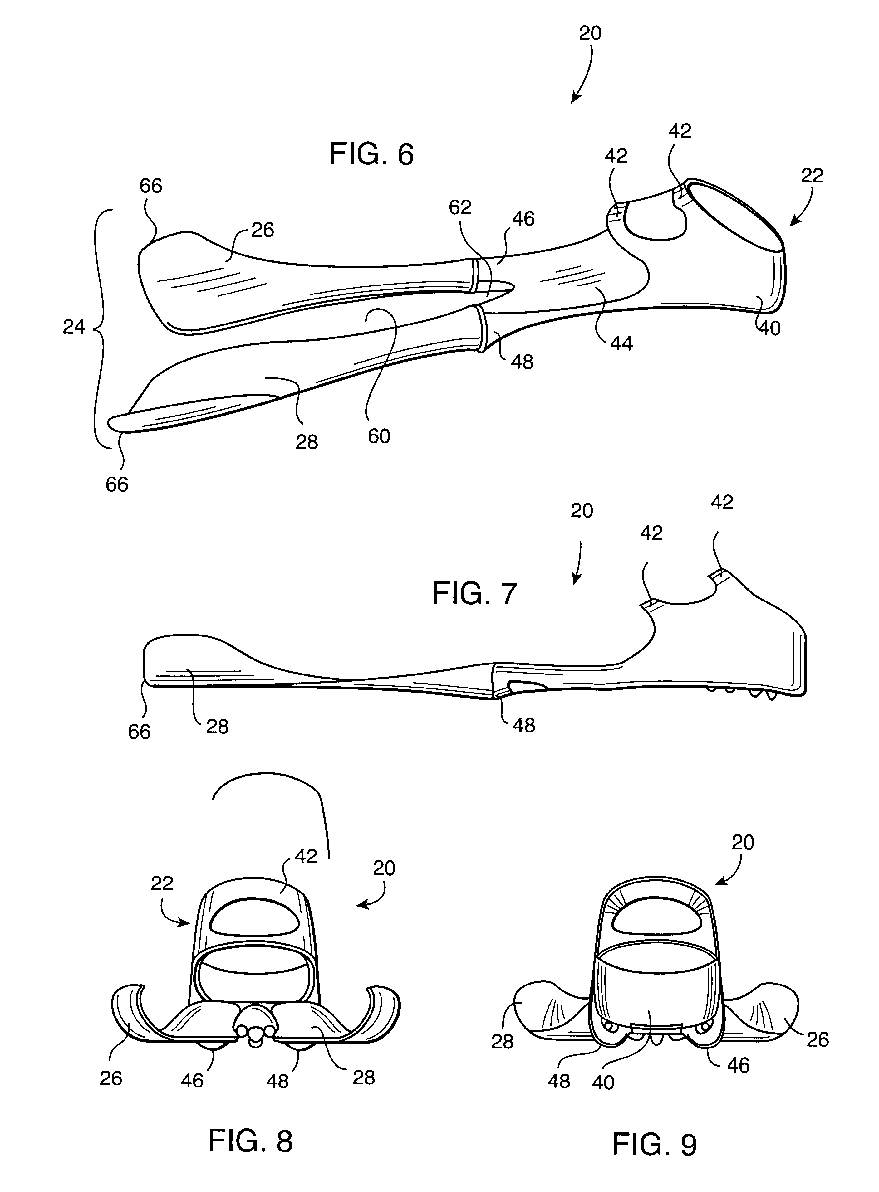 Swim fin having articulated wing members