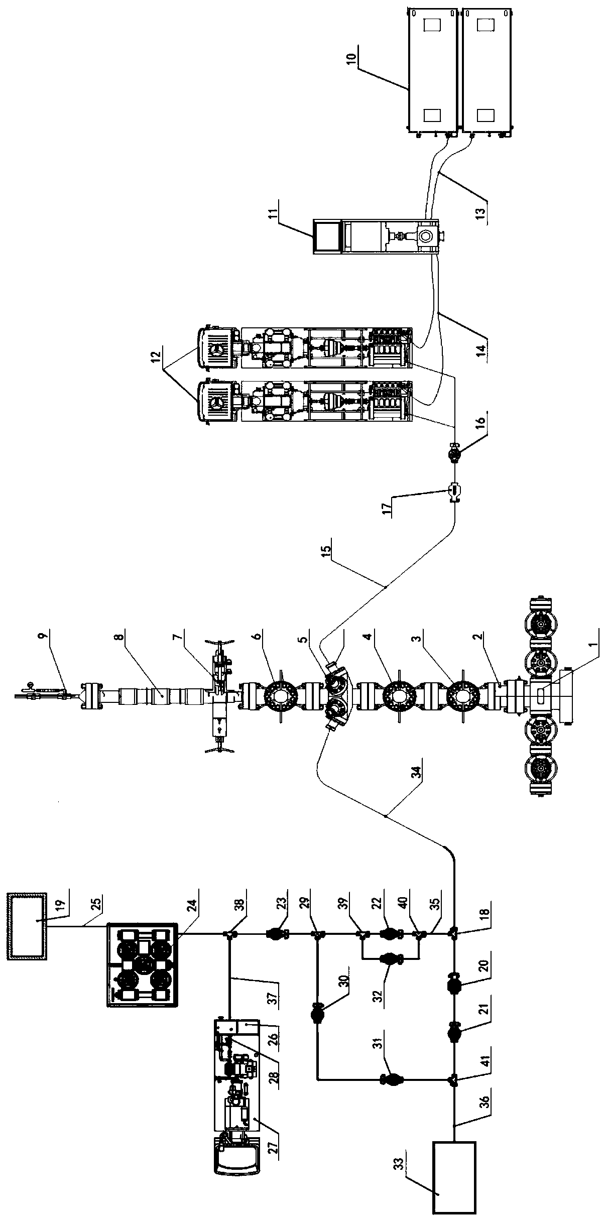 Shale gas horizontal well high pressure bridge plug pumping device