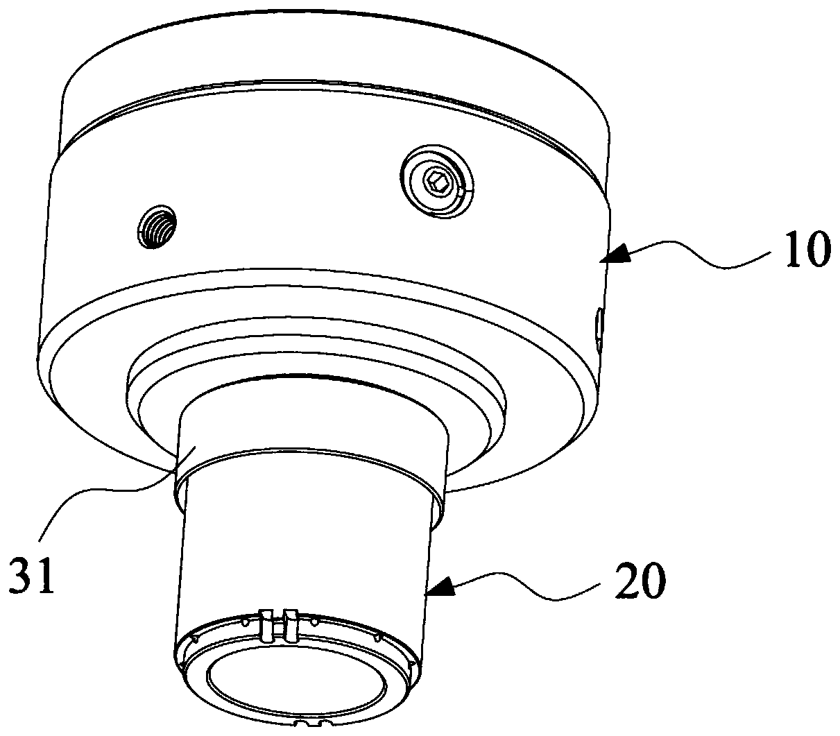 Clamp device of pressing ring of optical lens