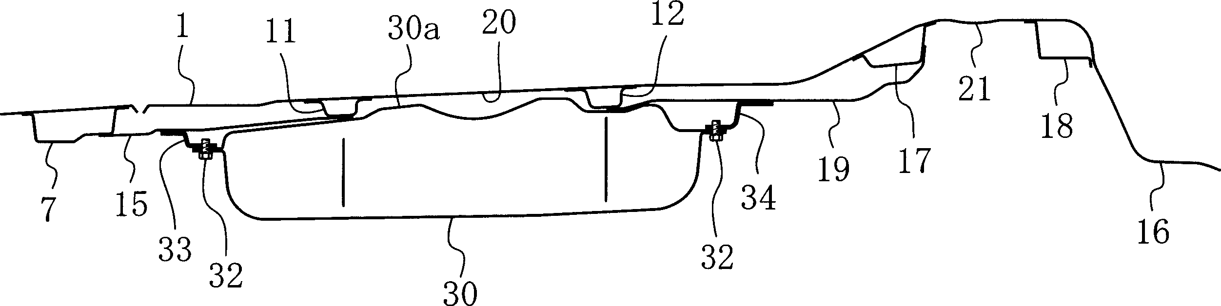 Support structure of vehicle fuel cell